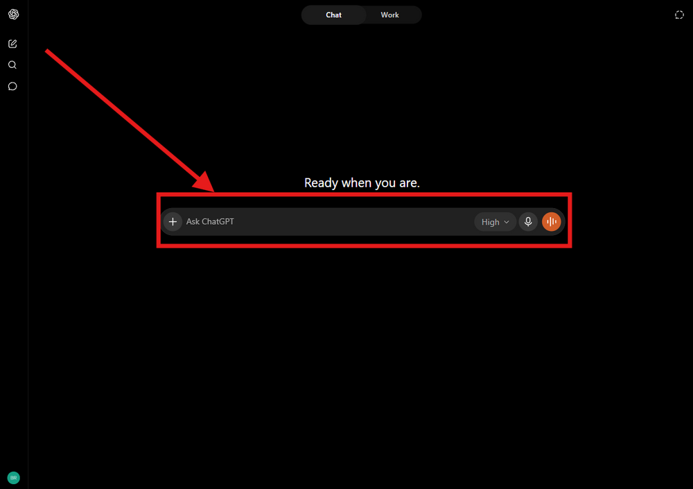 Open the tool and start a new chat